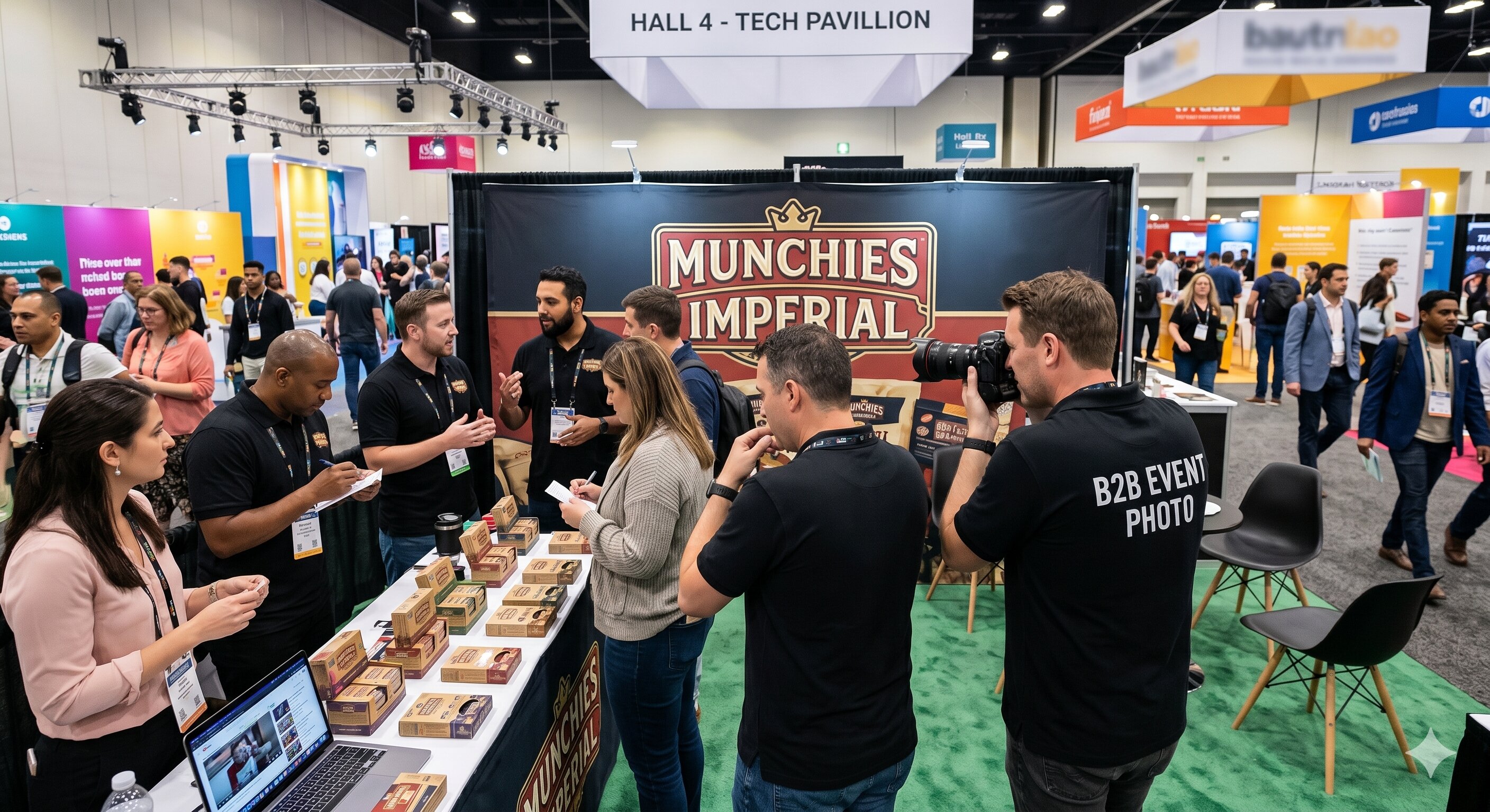 Live photography at trade show booth