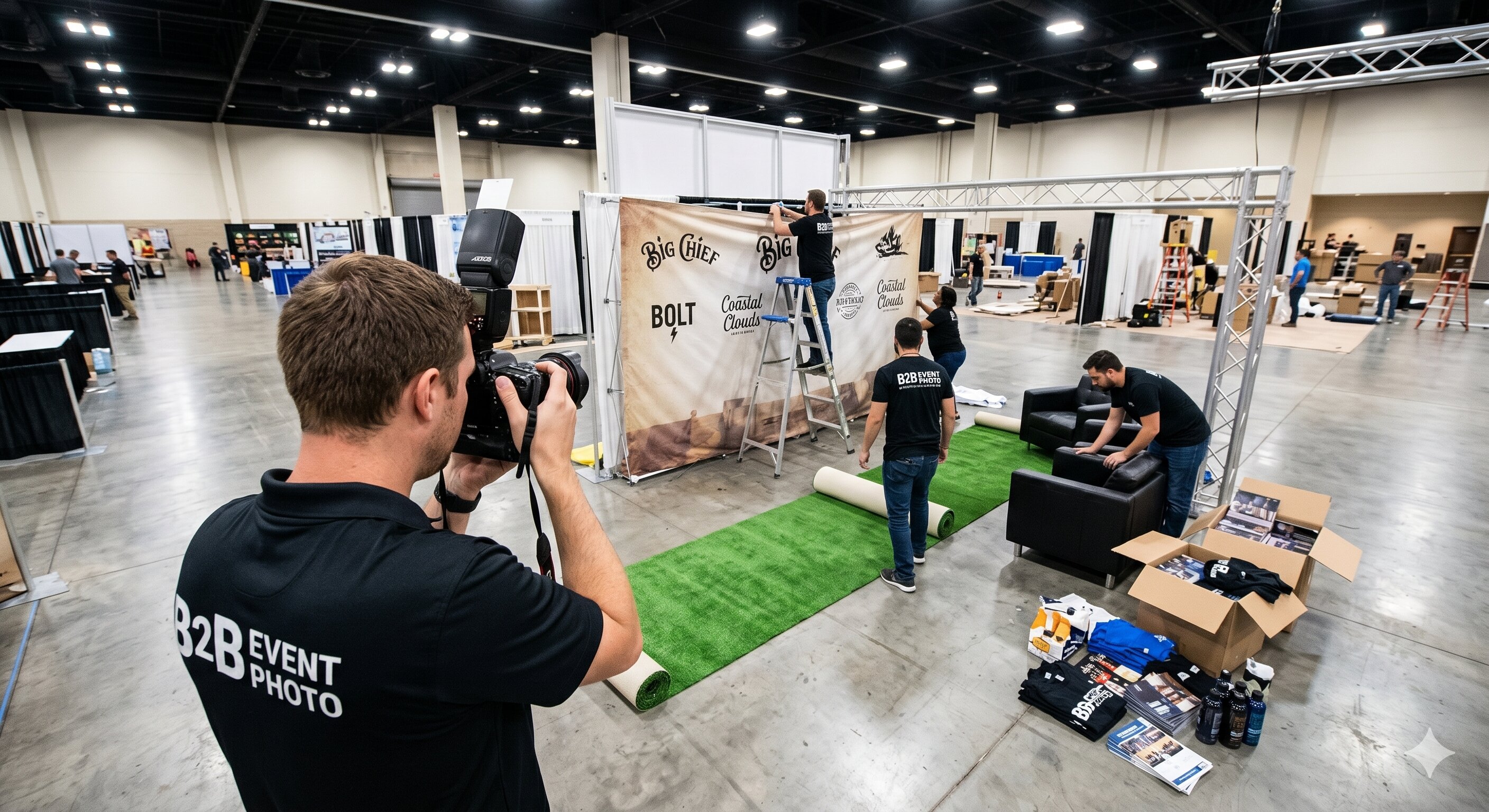 Wide shot booth setup